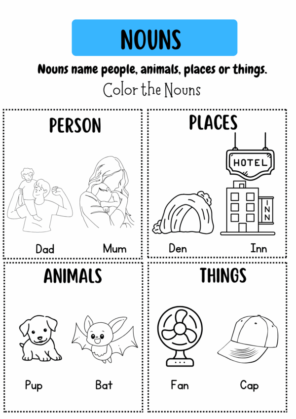 The Kindergarten Noun Worksheet