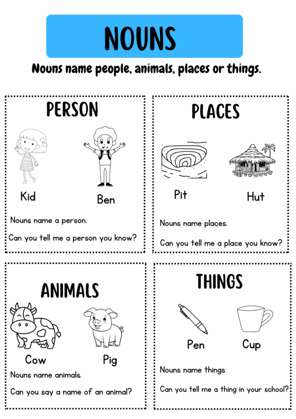 The Kindergarten Noun Worksheet