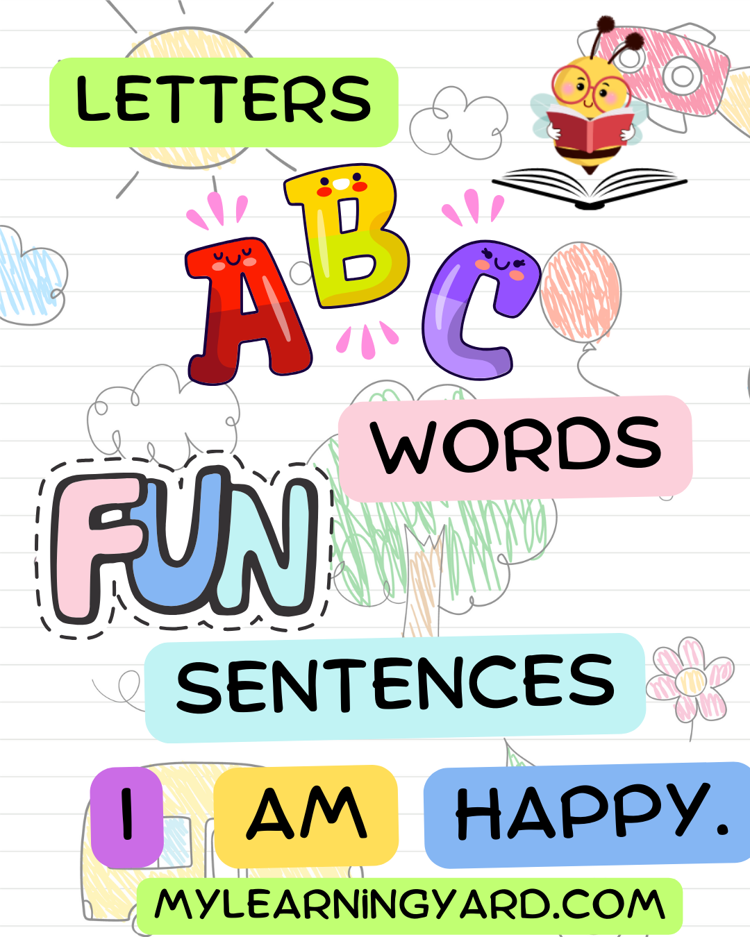 words, letters and sentences for nursery two students