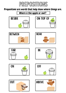 Prepositions Worksheet for Kindergarten