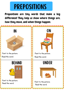 Prepositions are tiny words that makes a difference