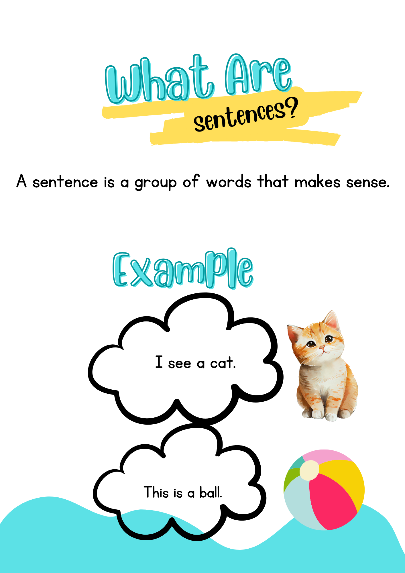 Telling Sentences for Kindergarten - MyLearningYard.com