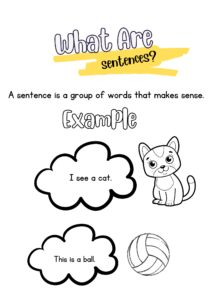 Telling Sentences Worksheet for Kindergarten