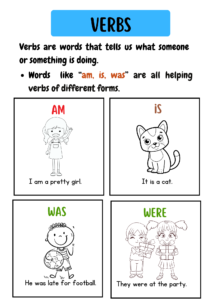 Helping Verbs Worksheet for Kindergarten 