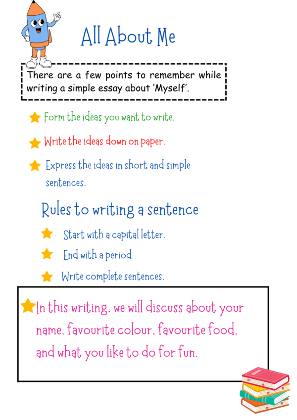 All About Me Essay Worksheet For Kindergarten