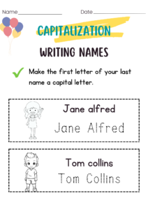 Capitalization Fun Worksheet for Kindergarten