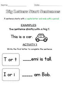 Capitalization Worksheet
