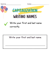 Capitalization Fun Worksheet for Kindergarten