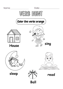 Action Packed Fun: A Verb Worksheet for Kindergarteners