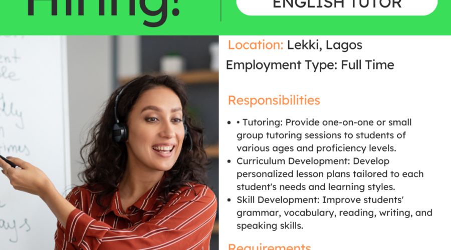 English Tutor in Lekki