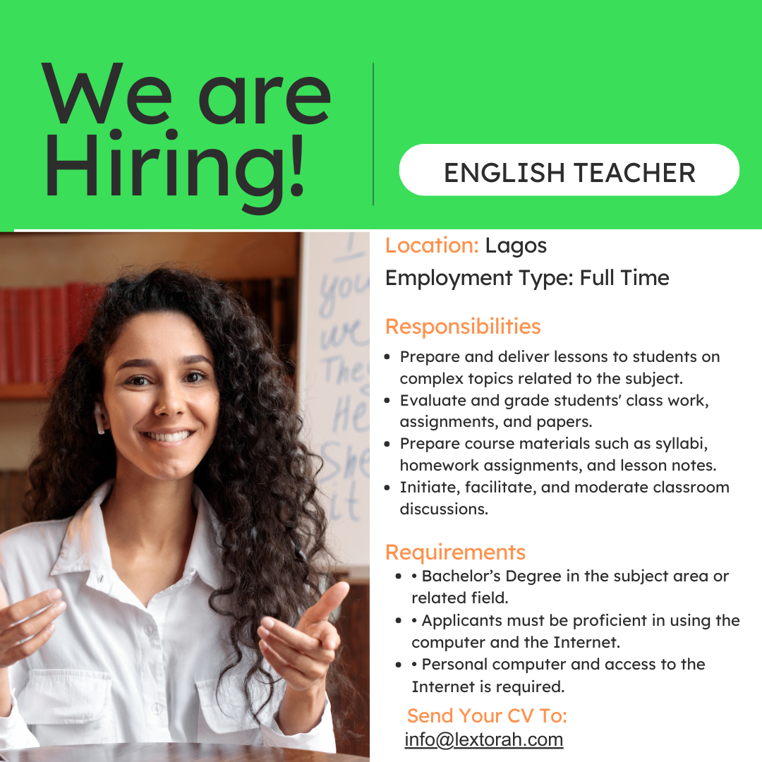 English Tutor at Homeworks.ng