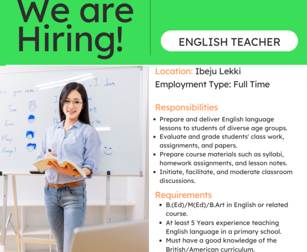 English Teacher in Ibeju Lekki