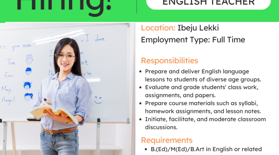 English Teacher in Ibeju Lekki