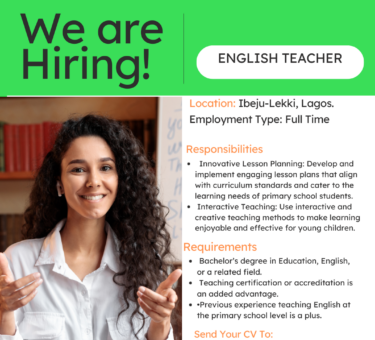 English Teacher in Ibeju-Lekki