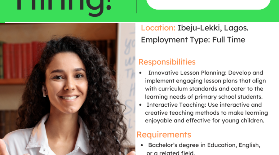 English Teacher in Ibeju-Lekki