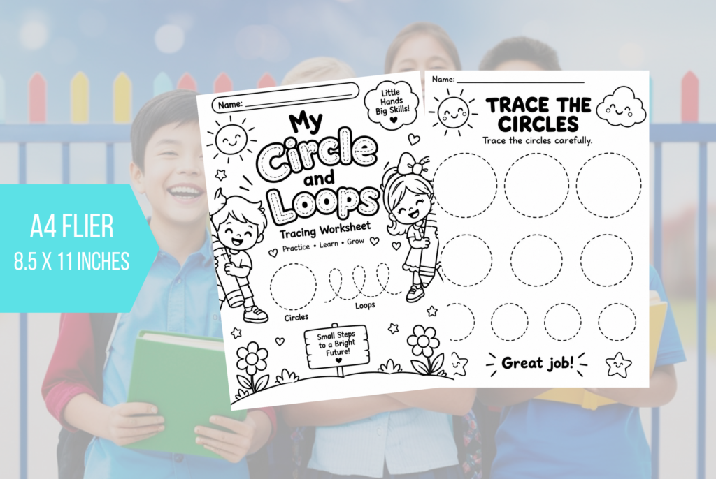 Printable Preschool Circles & Loops Tracing Worksheet