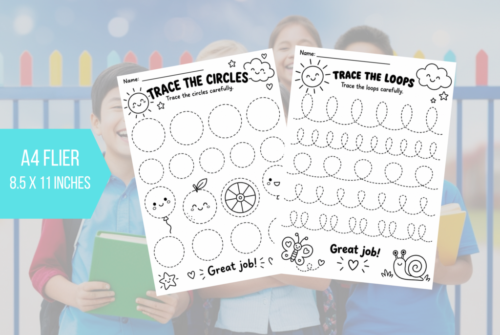 Printable Preschool Circles & Loops Tracing Worksheet