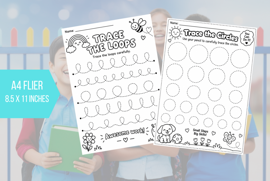 Printable Preschool Circles & Loops Tracing Worksheet