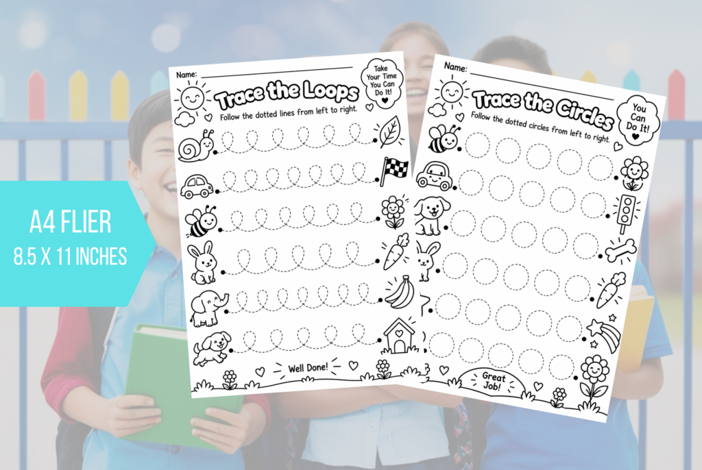 Printable Preschool Circles & Loops Tracing Worksheet