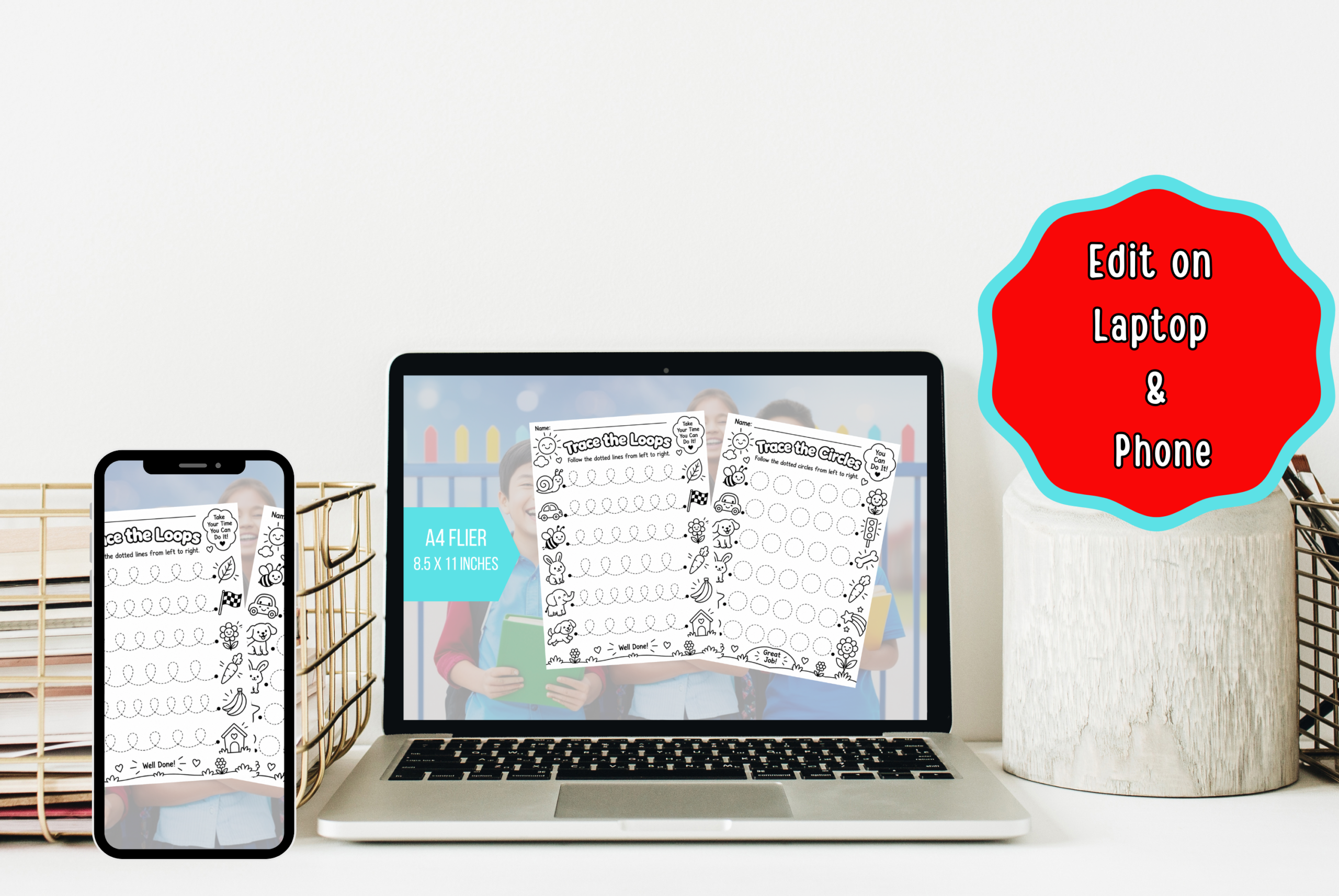 Printable Preschool Circles & Loops Tracing Worksheet