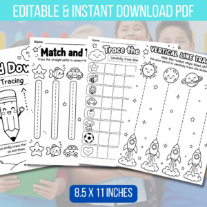 Printable Preschool Vertical and Horizontal Tracing Bundle