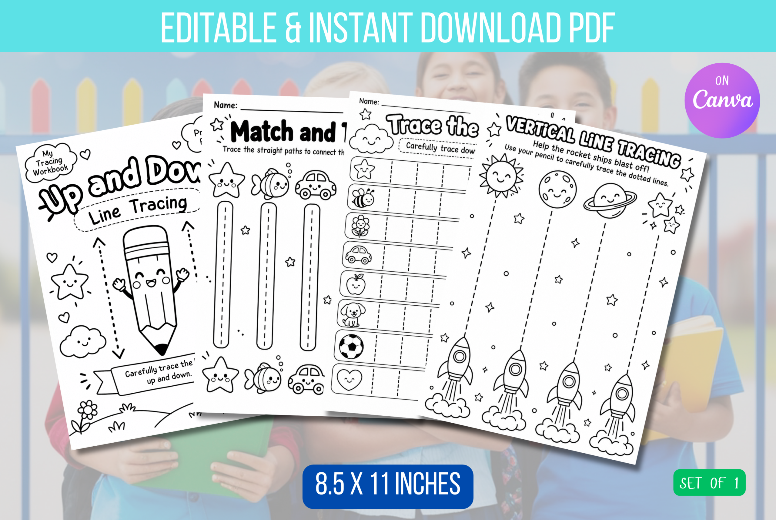 Printable Preschool Vertical and Horizontal Tracing Bundle