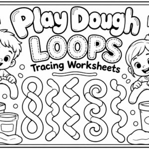 Black & White Playdough Loops Tracing Printable Worksheet Set